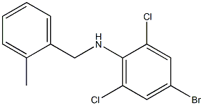 4-bromo-2,6-dichloro-N-[(2-methylphenyl)methyl]aniline Struktur