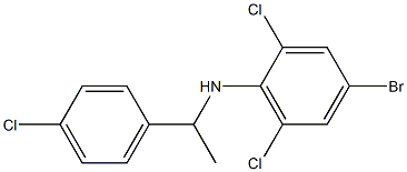 4-bromo-2,6-dichloro-N-[1-(4-chlorophenyl)ethyl]aniline Struktur