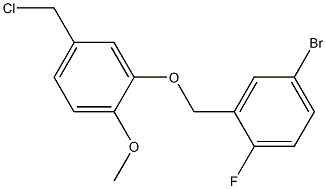 4-bromo-2-[5-(chloromethyl)-2-methoxyphenoxymethyl]-1-fluorobenzene Struktur