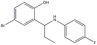 4-bromo-2-{1-[(4-fluorophenyl)amino]propyl}phenol Struktur