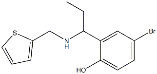 4-bromo-2-{1-[(thiophen-2-ylmethyl)amino]propyl}phenol Struktur