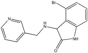 4-bromo-3-[(pyridin-3-ylmethyl)amino]-2,3-dihydro-1H-indol-2-one Struktur