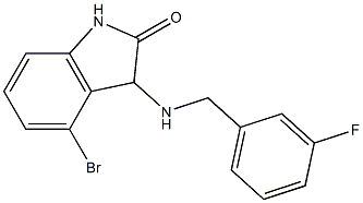 4-bromo-3-{[(3-fluorophenyl)methyl]amino}-2,3-dihydro-1H-indol-2-one Struktur