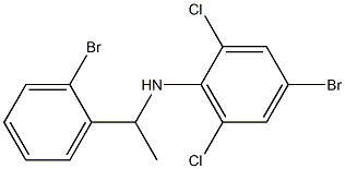 4-bromo-N-[1-(2-bromophenyl)ethyl]-2,6-dichloroaniline Struktur