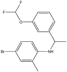 4-bromo-N-{1-[3-(difluoromethoxy)phenyl]ethyl}-2-methylaniline Struktur