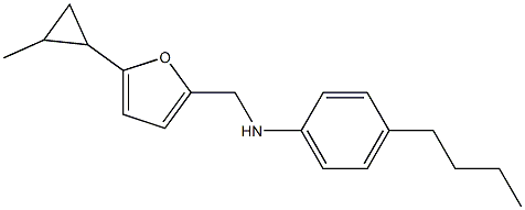 4-butyl-N-{[5-(2-methylcyclopropyl)furan-2-yl]methyl}aniline Struktur