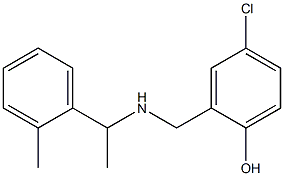 4-chloro-2-({[1-(2-methylphenyl)ethyl]amino}methyl)phenol Struktur