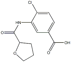 4-chloro-3-[(tetrahydrofuran-2-ylcarbonyl)amino]benzoic acid Struktur