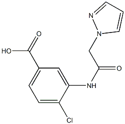 4-chloro-3-[2-(1H-pyrazol-1-yl)acetamido]benzoic acid Struktur