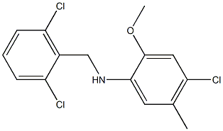 4-chloro-N-[(2,6-dichlorophenyl)methyl]-2-methoxy-5-methylaniline Struktur