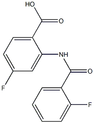 4-fluoro-2-[(2-fluorobenzoyl)amino]benzoic acid Struktur