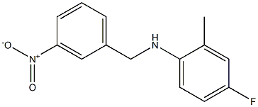 4-fluoro-2-methyl-N-[(3-nitrophenyl)methyl]aniline Struktur