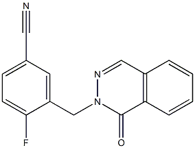 4-fluoro-3-[(1-oxophthalazin-2(1H)-yl)methyl]benzonitrile Struktur