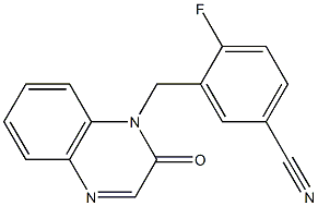 4-fluoro-3-[(2-oxoquinoxalin-1(2H)-yl)methyl]benzonitrile Struktur