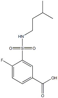 4-fluoro-3-[(3-methylbutyl)sulfamoyl]benzoic acid Struktur