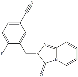 4-fluoro-3-[(3-oxo[1,2,4]triazolo[4,3-a]pyridin-2(3H)-yl)methyl]benzonitrile Struktur