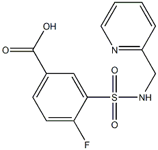 4-fluoro-3-[(pyridin-2-ylmethyl)sulfamoyl]benzoic acid Struktur