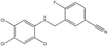 4-fluoro-3-{[(2,4,5-trichlorophenyl)amino]methyl}benzonitrile Struktur