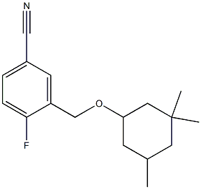 4-fluoro-3-{[(3,3,5-trimethylcyclohexyl)oxy]methyl}benzonitrile Struktur