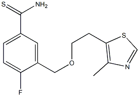 4-fluoro-3-{[2-(4-methyl-1,3-thiazol-5-yl)ethoxy]methyl}benzene-1-carbothioamide Struktur