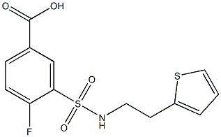 4-fluoro-3-{[2-(thiophen-2-yl)ethyl]sulfamoyl}benzoic acid Struktur