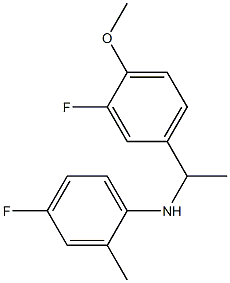 4-fluoro-N-[1-(3-fluoro-4-methoxyphenyl)ethyl]-2-methylaniline Struktur