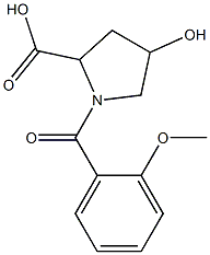 4-hydroxy-1-(2-methoxybenzoyl)pyrrolidine-2-carboxylic acid Struktur