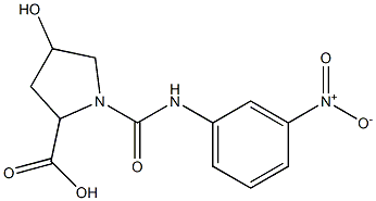 4-hydroxy-1-[(3-nitrophenyl)carbamoyl]pyrrolidine-2-carboxylic acid Struktur