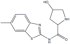 4-hydroxy-N-(6-methyl-1,3-benzothiazol-2-yl)pyrrolidine-2-carboxamide Struktur