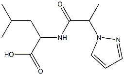 4-methyl-2-[2-(1H-pyrazol-1-yl)propanamido]pentanoic acid Struktur