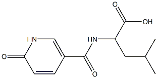 4-methyl-2-{[(6-oxo-1,6-dihydropyridin-3-yl)carbonyl]amino}pentanoic acid Struktur