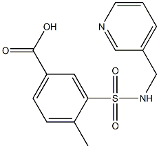 4-methyl-3-[(pyridin-3-ylmethyl)sulfamoyl]benzoic acid Struktur