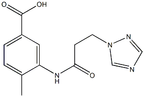 4-methyl-3-[3-(1H-1,2,4-triazol-1-yl)propanamido]benzoic acid Struktur