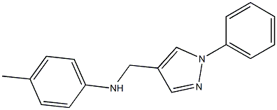 4-methyl-N-[(1-phenyl-1H-pyrazol-4-yl)methyl]aniline Struktur