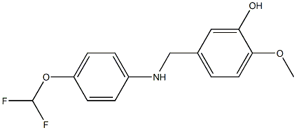 5-({[4-(difluoromethoxy)phenyl]amino}methyl)-2-methoxyphenol Struktur