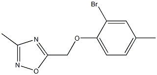 5-(2-bromo-4-methylphenoxymethyl)-3-methyl-1,2,4-oxadiazole Struktur