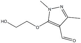 5-(2-hydroxyethoxy)-1,3-dimethyl-1H-pyrazole-4-carbaldehyde Struktur