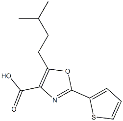 5-(3-methylbutyl)-2-(thiophen-2-yl)-1,3-oxazole-4-carboxylic acid Struktur