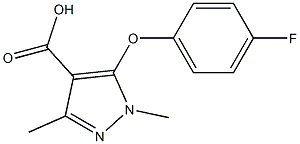 5-(4-fluorophenoxy)-1,3-dimethyl-1H-pyrazole-4-carboxylic acid Struktur