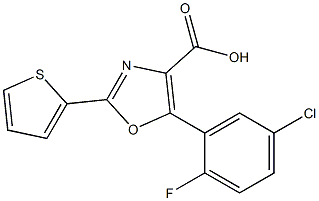 5-(5-chloro-2-fluorophenyl)-2-(thiophen-2-yl)-1,3-oxazole-4-carboxylic acid Struktur