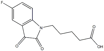 5-(5-fluoro-2,3-dioxo-2,3-dihydro-1H-indol-1-yl)pentanoic acid Struktur