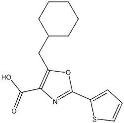 5-(cyclohexylmethyl)-2-(thiophen-2-yl)-1,3-oxazole-4-carboxylic acid Struktur