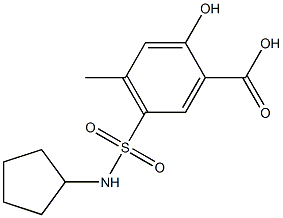 5-(cyclopentylsulfamoyl)-2-hydroxy-4-methylbenzoic acid Struktur