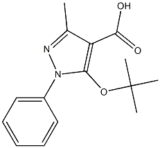 5-(tert-butoxy)-3-methyl-1-phenyl-1H-pyrazole-4-carboxylic acid Struktur