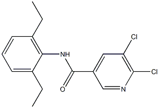 5,6-dichloro-N-(2,6-diethylphenyl)pyridine-3-carboxamide Struktur