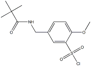 5-[(2,2-dimethylpropanamido)methyl]-2-methoxybenzene-1-sulfonyl chloride Struktur