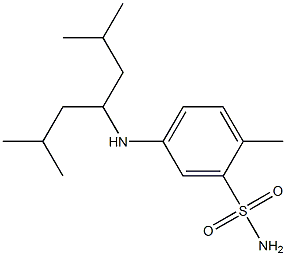 5-[(2,6-dimethylheptan-4-yl)amino]-2-methylbenzene-1-sulfonamide Struktur