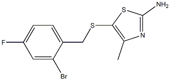 5-[(2-bromo-4-fluorobenzyl)thio]-4-methyl-1,3-thiazol-2-amine Struktur