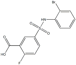 5-[(2-bromophenyl)sulfamoyl]-2-fluorobenzoic acid Struktur