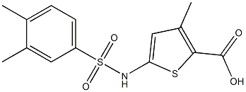 5-[(3,4-dimethylbenzene)sulfonamido]-3-methylthiophene-2-carboxylic acid Struktur